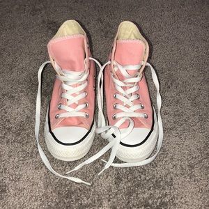 Pink high top converse